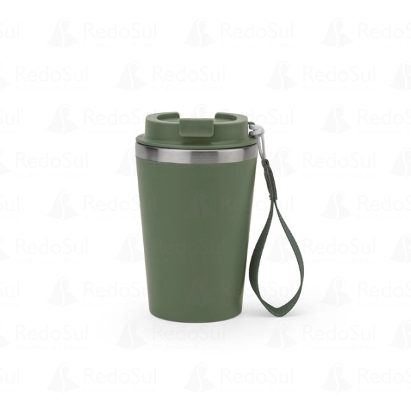 Copo de viagem personalizado em aço inox reciclado com parede dupla 460 ml